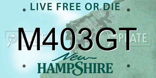 M403GT New Hampshire License Plate
