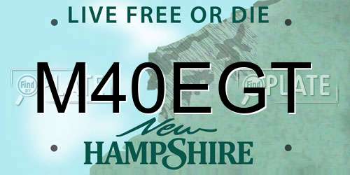 M40EGT New Hampshire License Plate