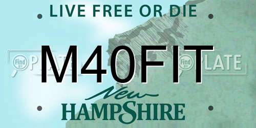 M40FIT New Hampshire License Plate