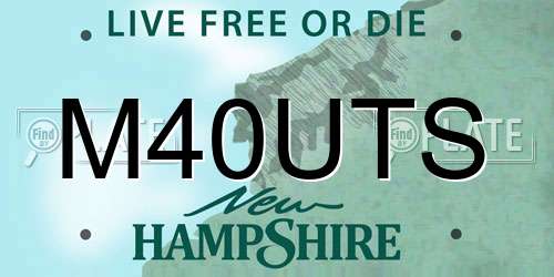 M40UTS New Hampshire License Plate