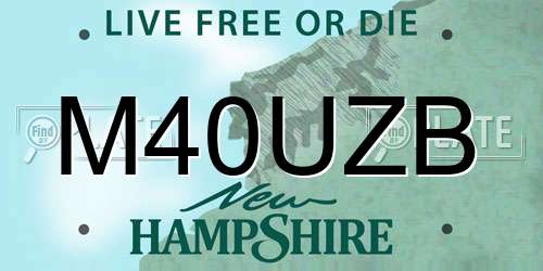 M40UZB New Hampshire License Plate