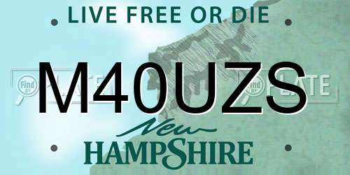 M40UZS New Hampshire License Plate
