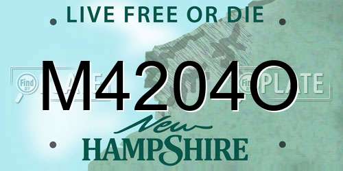 M4204O New Hampshire License Plate