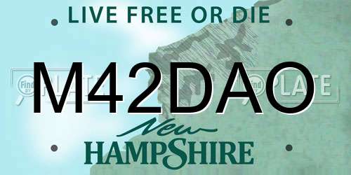 M42DAO New Hampshire License Plate