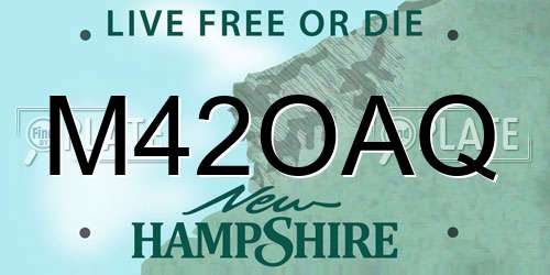 M42OAQ New Hampshire License Plate