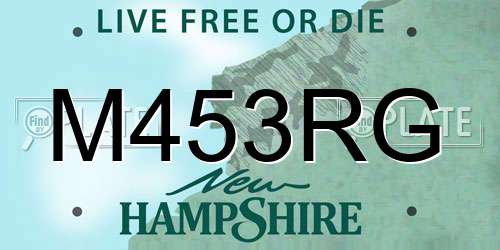 M453RG New Hampshire License Plate