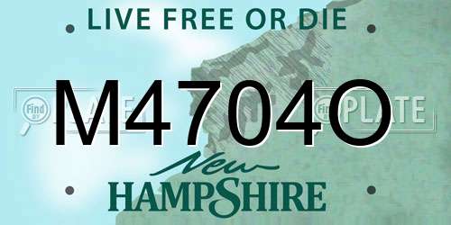 M4704O New Hampshire License Plate