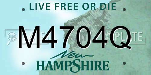 M4704Q New Hampshire License Plate