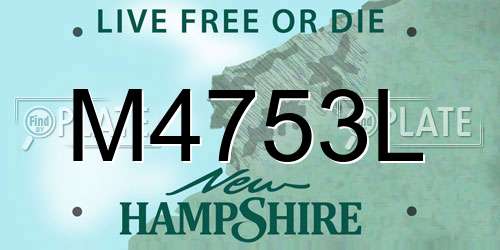 M4753L New Hampshire License Plate