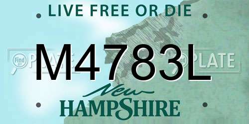 M4783L New Hampshire License Plate