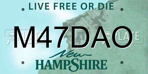 M47DAO New Hampshire License Plate