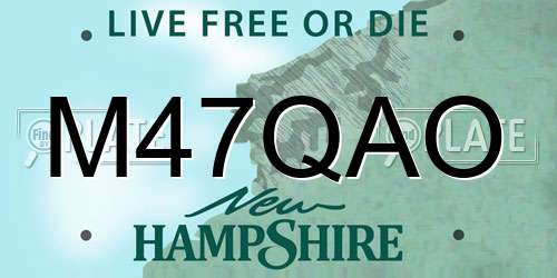 M47QAO New Hampshire License Plate