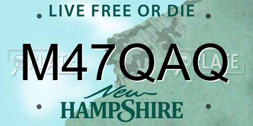 M47QAQ New Hampshire License Plate