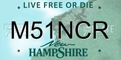M51NCR New Hampshire License Plate