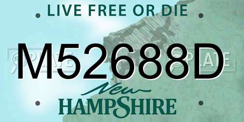 M52688D New Hampshire License Plate