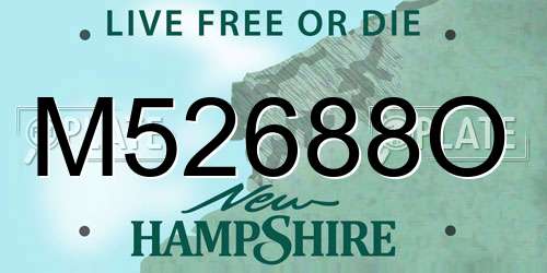 M52688O New Hampshire License Plate