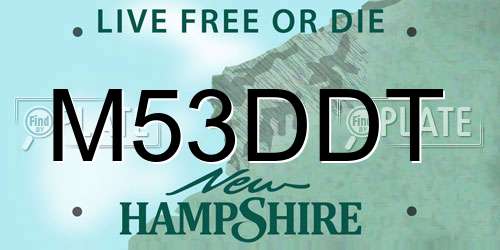 M53DDT New Hampshire License Plate