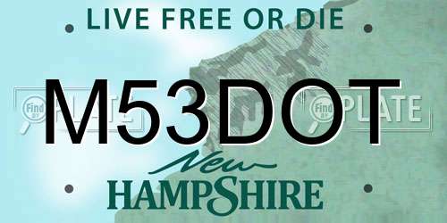 M53DOT New Hampshire License Plate
