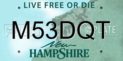 M53DQT New Hampshire License Plate