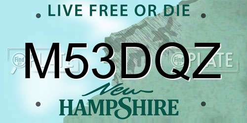 M53DQZ New Hampshire License Plate
