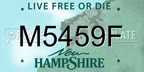 M5459F New Hampshire License Plate