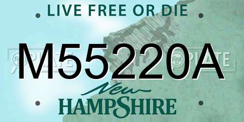 M55220A New Hampshire License Plate
