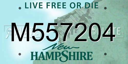 M557204 New Hampshire License Plate