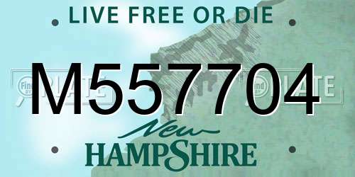 M557704 New Hampshire License Plate