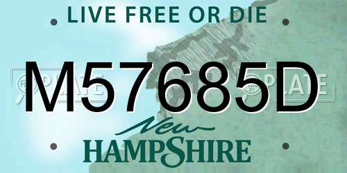 M57685D New Hampshire License Plate