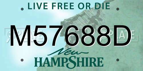 M57688D New Hampshire License Plate