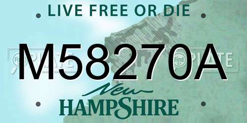 M58270A New Hampshire License Plate
