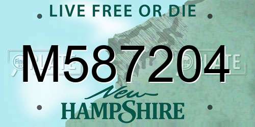 M587204 New Hampshire License Plate
