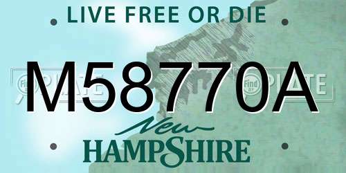 M58770A New Hampshire License Plate