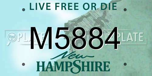 M5884 New Hampshire License Plate