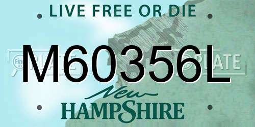 M60356L New Hampshire License Plate