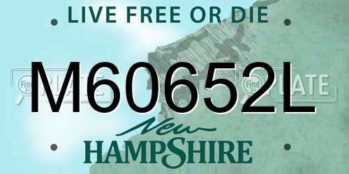 M60652L New Hampshire License Plate
