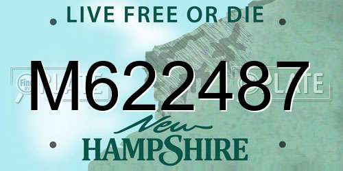 M622487 New Hampshire License Plate