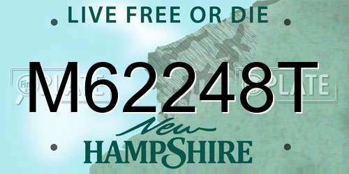 M62248T New Hampshire License Plate