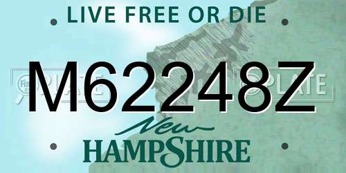 M62248Z New Hampshire License Plate