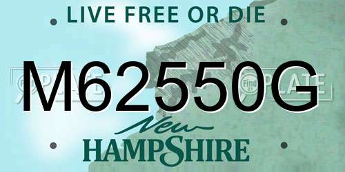 M62550G New Hampshire License Plate
