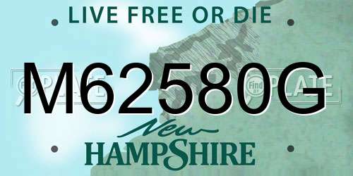 M62580G New Hampshire License Plate