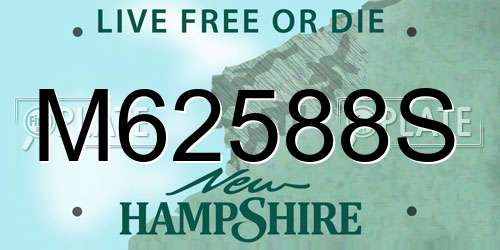M62588S New Hampshire License Plate