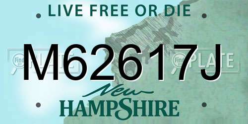 M62617J New Hampshire License Plate