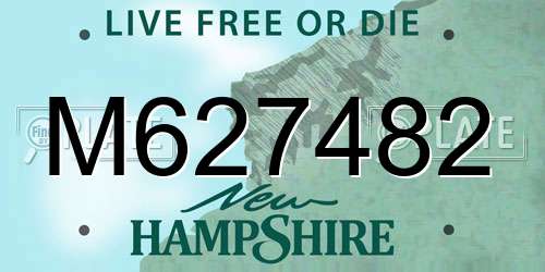 M627482 New Hampshire License Plate