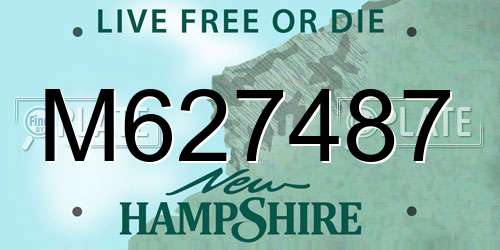 M627487 New Hampshire License Plate