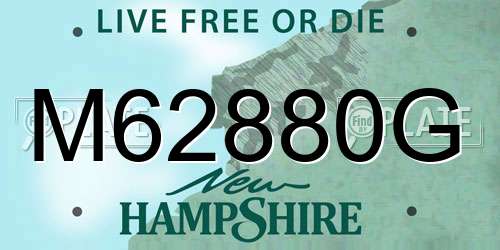 M62880G New Hampshire License Plate