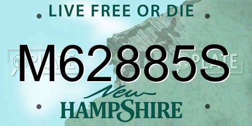 M62885S New Hampshire License Plate