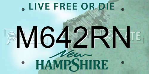 M642RN New Hampshire License Plate