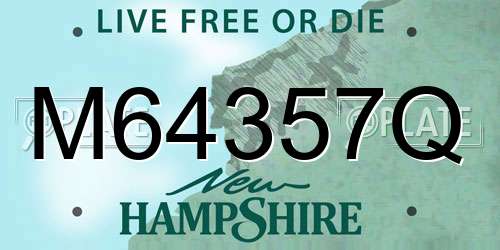 M64357Q New Hampshire License Plate