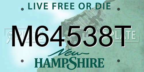 M64538T New Hampshire License Plate